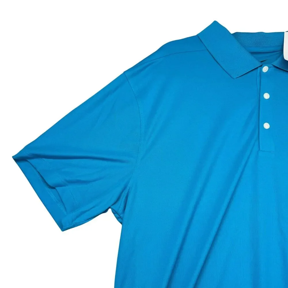 NIKE Polo Shirt Mens Extra Large Blue Short Sleeve Golf Dri-Fit Outdoor Top NWT